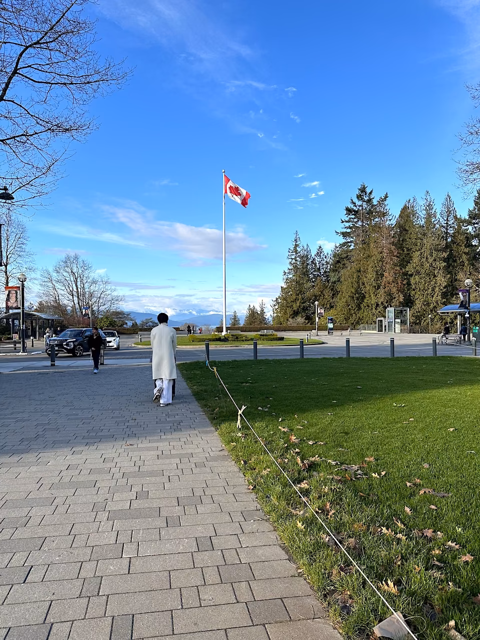 Canadian Flag and Walking Path